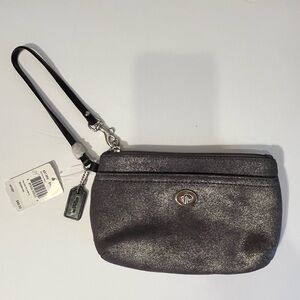 Coach Shimmering Charcoal Wristlet